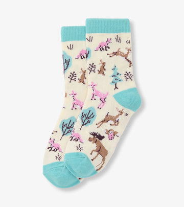 Little Blue House Forest Creatures Kids Crew Socks